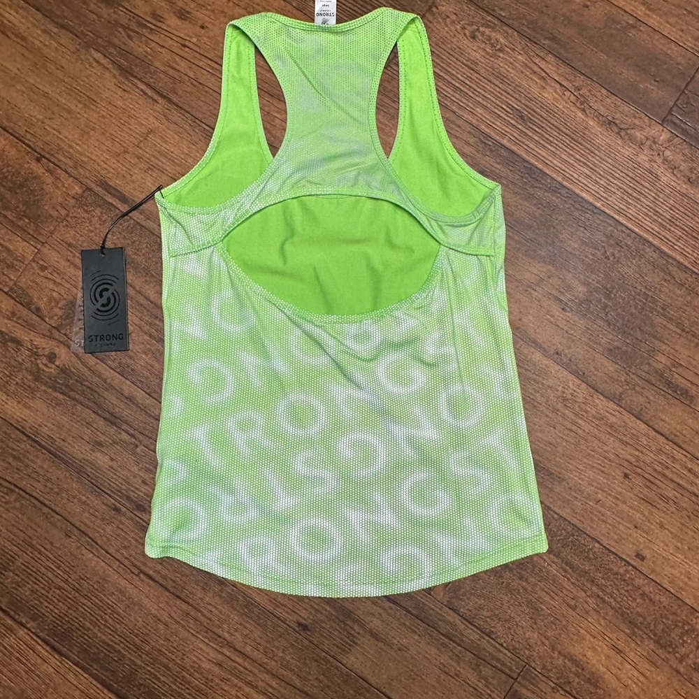 Strong Nation Reflective Neon Green Racerback Tank Top - Picture 2 of 2